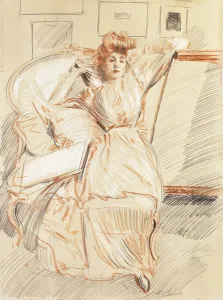 Madame Helleu Resting, (red and white chalks on paper) Madame Helleu Resting, (red and white chalks on paper)