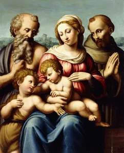 The Madonna and Child with the Infant Saint John the Baptist, (oil on panel) The Madonna and Child with the Infant Saint John the Baptist, (oil on panel)