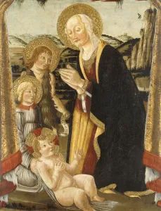 The Madonna and Child with the Infant Saint John the Baptist and an Angel (oil on panel) The Madonna and Child with the Infant Saint John the Baptist and an Angel (oil on panel)