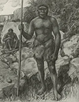 Man whose skull was discovered in Rhodesia in 1921 (litho) Man whose skull was discovered in Rhodesia in 1921 (litho)