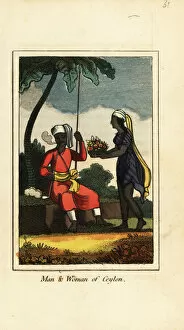 A Geographical Present Collection: Man and woman of Ceylon (Sri Lanka), 1818