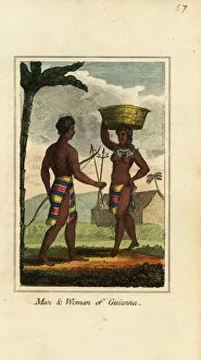 A Geographical Present Collection: Man and woman of Guianna or Guyana, South America, 1818