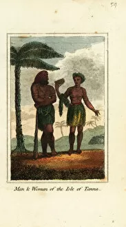A Geographical Present Collection: Man and woman of the Isle of Tanna, Vanuatu, 1818