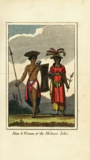 A Geographical Present Collection: Man and woman of the Molucco Isles (Maluku Islands), 1818