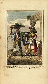 A Geographical Present Collection: Man and woman of Naples, Italy, 1818