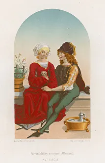 A man and woman sitting together (chromolitho) A man and woman sitting together (chromolitho)