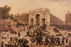 Manhood Suffrage Riots in Hyde Park, 1866 (oil on canvas) Manhood Suffrage Riots in Hyde Park, 1866 (oil on canvas)