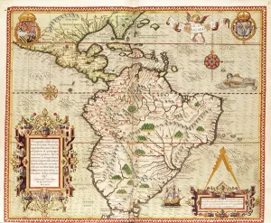 Map of Central and South America, from Americae Tertia Pars Map of Central and South America, from Americae Tertia Pars