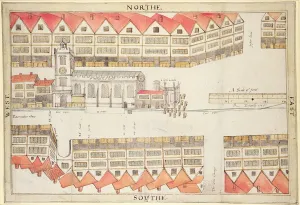 Map of Cheapside, London, 1585 (pen and w/c on paper) Map of Cheapside, London, 1585 (pen and w/c on paper)
