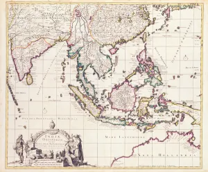 Map of India and the East Indies (hand-coloured engraving) Map of India and the East Indies (hand-coloured engraving)