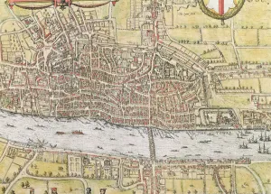 Map of London, from Civitates Orbis Terrarum, by Georg Braun (1542-1622 Map of London, from Civitates Orbis Terrarum, by Georg Braun (1542-1622