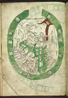 Medieval Cartography Prints: A map of the Mediterranean and adjoining countries