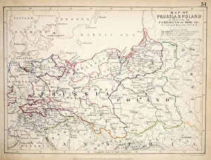 Poland Collection: Map of Prussia and Poland, published by William Blackwood and Sons, Edinburgh & London