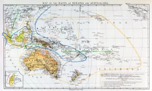 Map of the races of Oceania and Australasia, from The History of Mankind, Vol Map of the races of Oceania and Australasia, from The History of Mankind, Vol