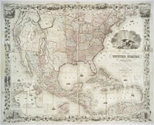 Map of the United States of America, British provinces, Mexico Map of the United States of America, British provinces, Mexico