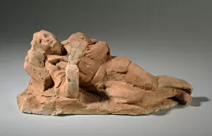 Émile-Allain Séguy Collection: Maquette for a reclining male figure (clay)