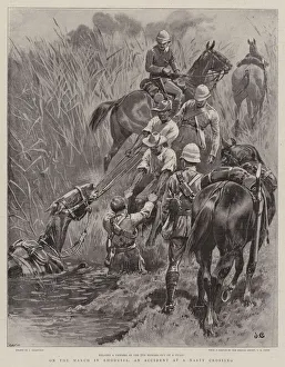 On the March in Rhodesia, an Accident at a Nasty Crossing (litho) On the March in Rhodesia, an Accident at a Nasty Crossing (litho)