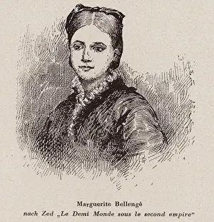 Marguerite Bellanger, French actress, courtesan and mistress of Emperor Napoleon III (engraving) Marguerite Bellanger, French actress, courtesan and mistress of Emperor Napoleon III (engraving)