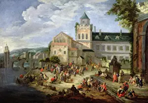 Market on the Banks of a River (oil on canvas) Market on the Banks of a River (oil on canvas)
