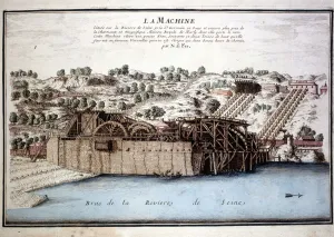 Marly de Rennequin's machine used to drive the waters of the Seine to Versailles via Marly de Rennequin's machine used to drive the waters of the Seine to Versailles via