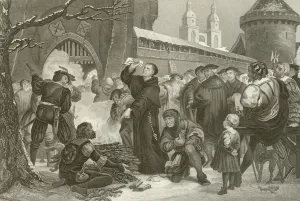Martin Luther burning the Pope's Bull (engraving) Martin Luther burning the Pope's Bull (engraving)