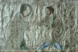 The martyrdom of a saint, detail from the frontal of the Steeple Aston Cope, c The martyrdom of a saint, detail from the frontal of the Steeple Aston Cope, c