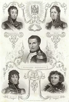 Andre Massena Collection: Massena, Ney, Napoleon Bonaparte, Murat and Kleber (engraving)