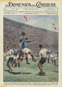 The matches of the World Football Championship, played this year in Italy, were also... (colour litho) The matches of the World Football Championship, played this year in Italy, were also... (colour litho)