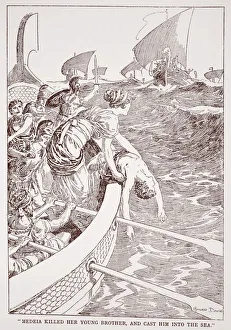 Medeia killed her young brother, and cast him into the sea (litho) Medeia killed her young brother, and cast him into the sea (litho)