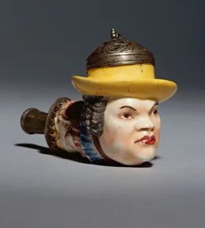 A Meissen portrait pipe-bowl of the court jester Frohlich, c.1742 (porcelain) A Meissen portrait pipe-bowl of the court jester Frohlich, c.1742 (porcelain)