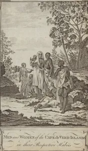 Men and women of the Cape Verde Islands in their respective habits (engraving) Men and women of the Cape Verde Islands in their respective habits (engraving)