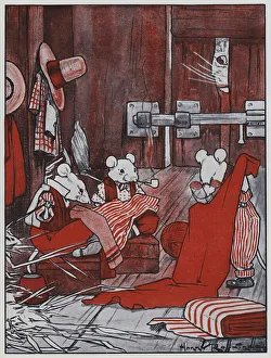 Three Mice Went into the Barn to Spin (colour litho) Three Mice Went into the Barn to Spin (colour litho)