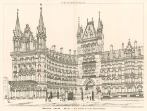 Midland Grand Hotel, Sir George Gilbert Scott, architect (engraving) Midland Grand Hotel, Sir George Gilbert Scott, architect (engraving)