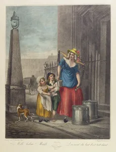 Milk Below Maids, Plate 2 from the Cries of London (coloured engraving) Milk Below Maids, Plate 2 from the Cries of London (coloured engraving)