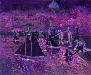 Model Sailboat Pond, Central Park, New York (oil on canvas) Model Sailboat Pond, Central Park, New York (oil on canvas)