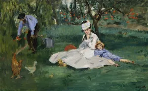 The Monet Family in Their Garden at Argenteuil, 1874 (oil on canvas) The Monet Family in Their Garden at Argenteuil, 1874 (oil on canvas)