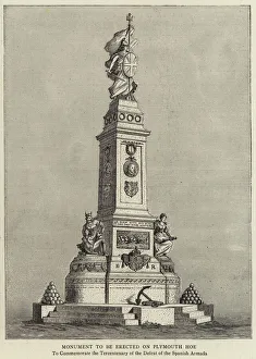 Monument to be erected on Plymouth Hoe (engraving) Monument to be erected on Plymouth Hoe (engraving)