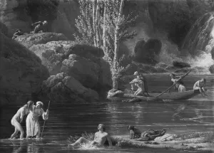 Morning, The Bathers, left hand side detail, 1772 (oil on canvas) (see also 414961-62) Morning, The Bathers, left hand side detail, 1772 (oil on canvas) (see also 414961-62)