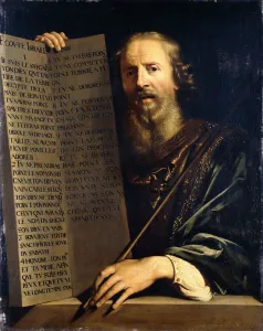 Moses Holding the Ten Commandments (oil on canvas) Moses Holding the Ten Commandments (oil on canvas)