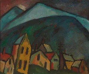 Mountain Landscape with Houses; Berglandschaft mit Hausern, 1912 (oil on canvas) Mountain Landscape with Houses; Berglandschaft mit Hausern, 1912 (oil on canvas)