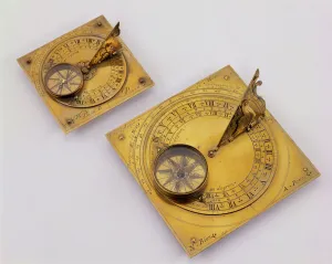 Two Movable Horizontal Sundials, Paris, c.1720 (gilt brass) Two Movable Horizontal Sundials, Paris, c.1720 (gilt brass)