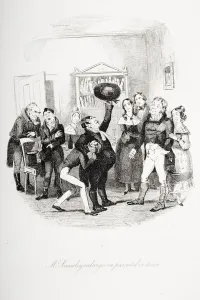 Mr. Snawley enlarges on parental instinct, illustration from Nicholas Nickleby by Charles Dickens (1812-70) Mr. Snawley enlarges on parental instinct, illustration from Nicholas Nickleby by Charles Dickens (1812-70)