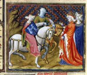 Ms Fr. 120 The Lady of the Lake Meeting Guinevere, from The Story of Lancelot' Ms Fr. 120 The Lady of the Lake Meeting Guinevere, from The Story of Lancelot'