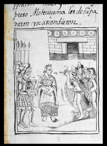 Ms Palat. 218-220 Book IX Marina interpreting for the Spaniards at a meeting between Ms Palat. 218-220 Book IX Marina interpreting for the Spaniards at a meeting between