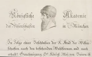 A Munich Royal Academy of Science official document A Munich Royal Academy of Science official document