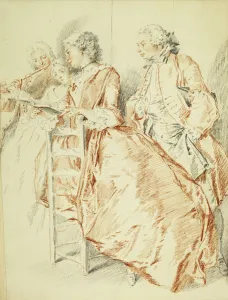 A Music Party: a Flautist and Two Ladies Holding a Songbook, a Gentleman Behind A Music Party: a Flautist and Two Ladies Holding a Songbook, a Gentleman Behind