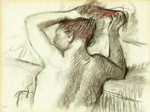 Naked Woman Styling her Hair (bust); Femme Nue se Coiffant (buste) Naked Woman Styling her Hair (bust); Femme Nue se Coiffant (buste)