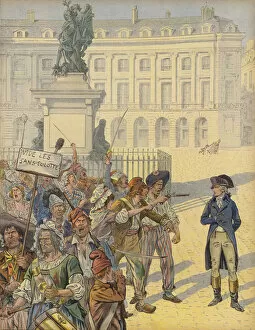 Amidst Collection: Napoleon Bonaparte amidst revolutionary unrest (colour litho)
