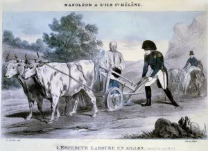 Napoleon I (1769-1821) a Saint Helene: the emperor plows a furrow (30/06/1816 Napoleon I (1769-1821) a Saint Helene: the emperor plows a furrow (30/06/1816