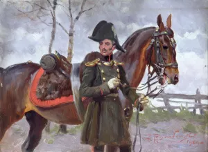 Napoleonic Soldier with a Horse, 1909 (oil on board) Napoleonic Soldier with a Horse, 1909 (oil on board)